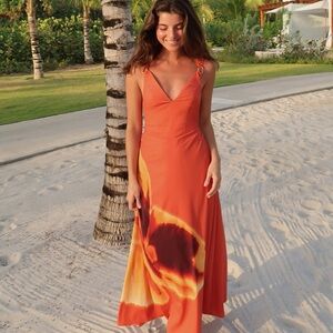 Abercrombie & Fitch Vibrant Orange Maxi Dress